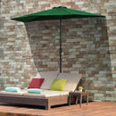 Outsunny 3(m) Half Round Parasol Garden Sun Umbrella Metal w/ Crank Green