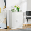 HOMCOM Modern Storage Cabinet, Small Floor Cupboard with Drawer Shelf White