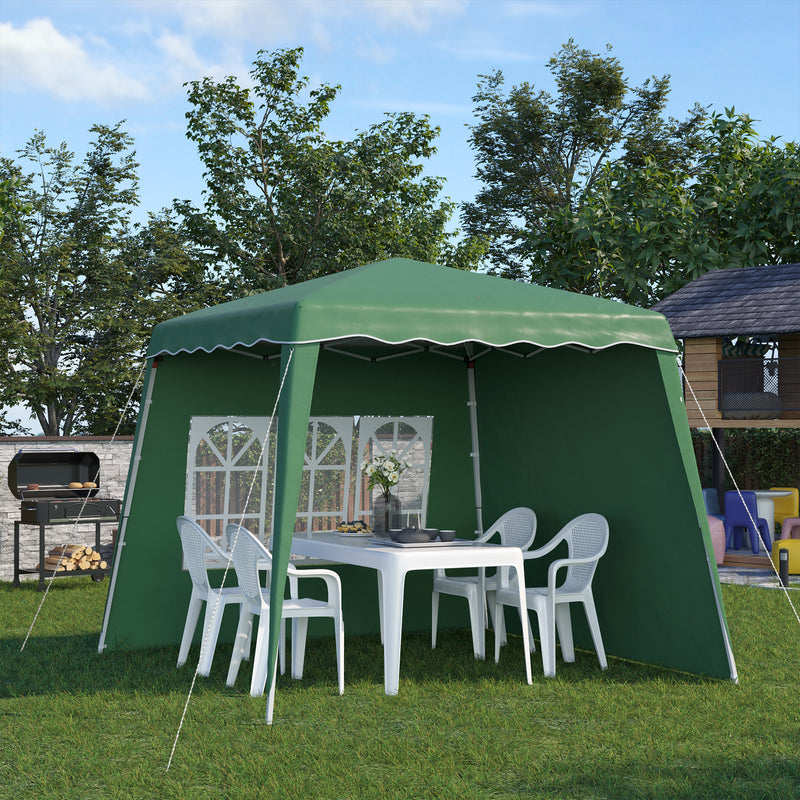 Outsunny 2.4 x 2.4m UV50+ Pop Up Gazebo Canopy Tent with Carry Bag, Green