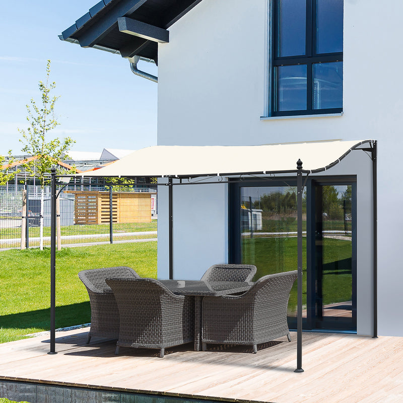 Outsunny 3 x 3M Wall Mounted Awning Free Stand Canopy Shade Garden Porch Pergola