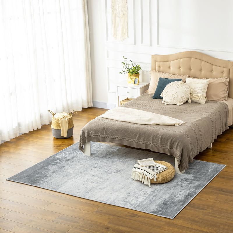 HOMCOM Grey Rug Modern Ink Render Carpet for Living Room, Bedroom, 230 x 160cm