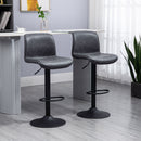 HOMCOM Retro Barstools Set of 2 PU Leather Adjustable Height Swivel Bar Chairs