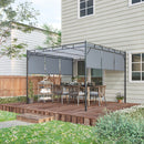Outsunny 3(m) Steel Pergola Garden Gazebo w/ Retractable Canopy, Dark Grey