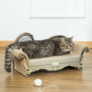 PawHut Cat Scratching Bed Pet Scratcher Modern Furniture w/ Catnip - Brown