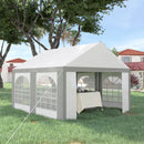 Outsunny 4 X 4m Party Tent, Marquee Gazebo With Sides, Windows And Double Doors