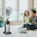 HOMCOM Pedestal Fan With Water Mist Spray Standing Fan W/ 3.1L Water Tank Black