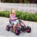 HOMCOM Children Pedal Go Kart W/ Adjustable Seat, Rubber Wheels, Brake - Pink