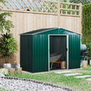 Outsunny 7.7ft x 5.7ft Garden Storage Shed with Double Sliding Door Outdoor Green
