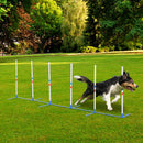 PawHut Dog Weave Pole Set Agility Starter Kit Pet Outdoor Exercise Training Set
