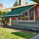 Outsunny Garden Sun Shade Canopy Retractable Awning, 3.5 x 2.5m, Dark Green