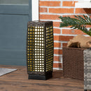 Outsunny Outdoor Rattan Solar Lantern wtih Auto On/Off Solar Powered LED Lights