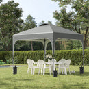 Outsunny Pop Up Gazebo Foldable w/ Wheeled Carry Bag & 4 Weight Bags, Grey