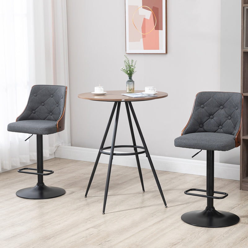 HOMCOM Round Bar Table, Kitchen Cafe Table with Fixed Tabletop and Steel Legs