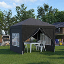 Outsunny 3mx3m Pop Up Gazebo Party Tent Canopy Marquee with Storage Bag Black