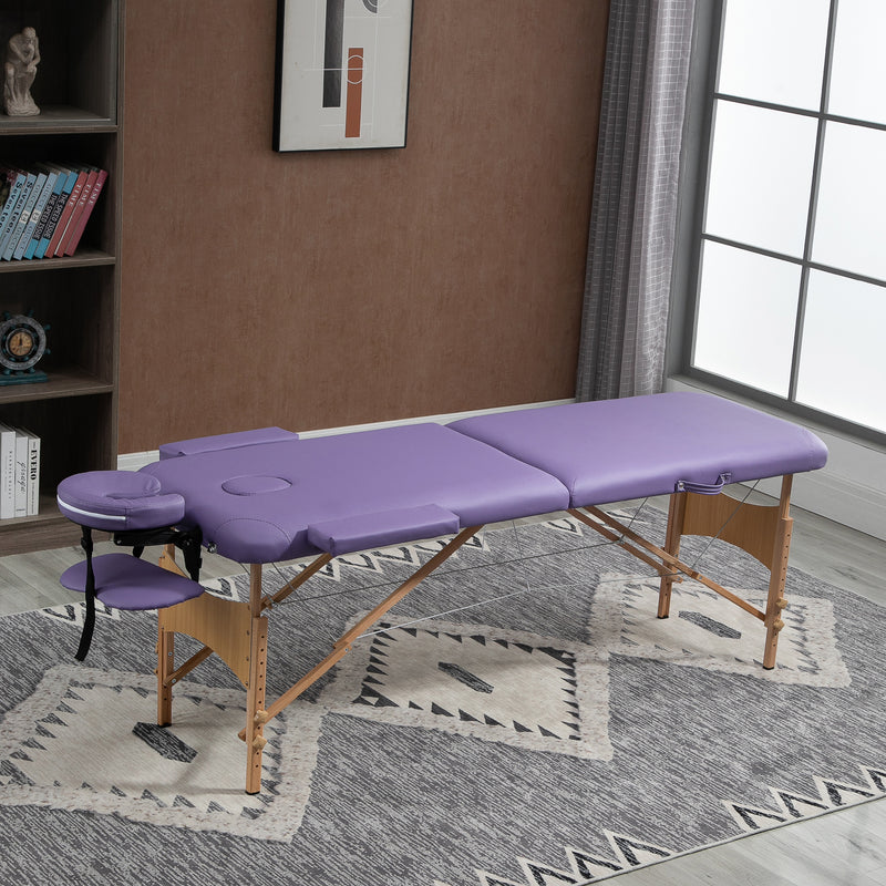 HOMCOM Salon Portable Folding Massage Table Bed Tattoo Therapy  Couch 2 Section
