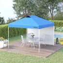 Outsunny 3x3(M) Pop Up Gazebo Canopy Tent w/ 1 Sidewall Carrying Bag Blue
