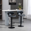 HOMCOM Grey Adjustable Swivel Bar Stools Set of 2, Barstools for Counter Bar