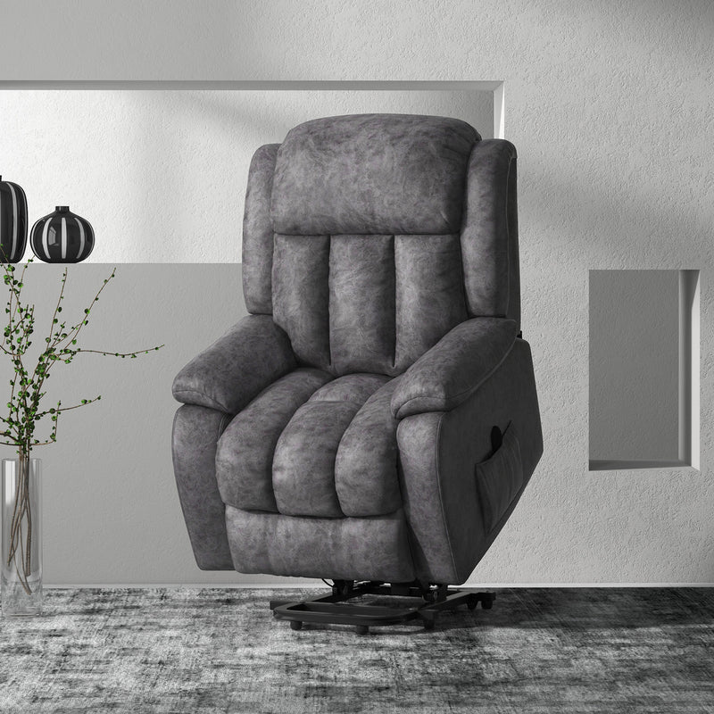 HOMCOM Power Lift Recliner Sofa Chair for Elderly with Remote and Side Pockets