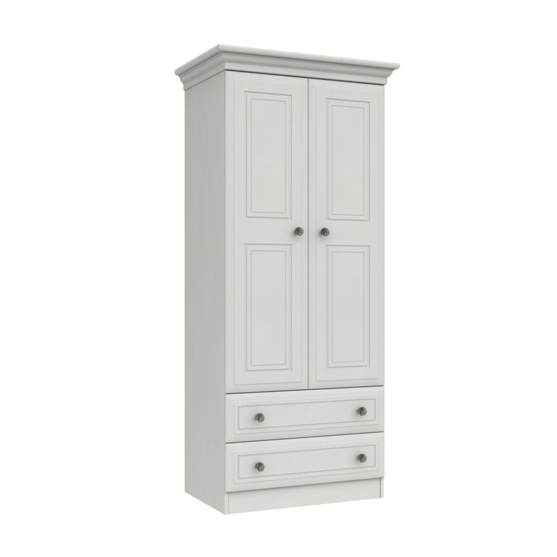 Bailey Ready Assembled Wardrobe with 2 Doors Combi Robe - White