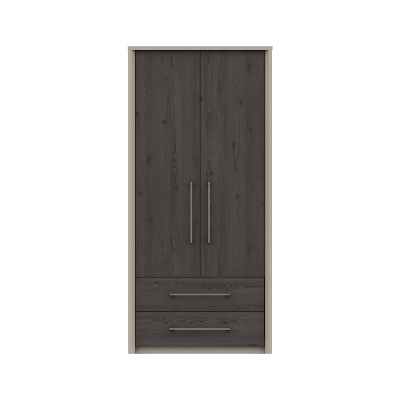 Miley Ready Assembled Wardrobe with 2 Doors - Anthracite Larch