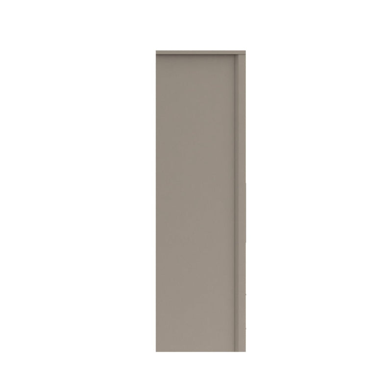 Miley Ready Assembled Wardrobe with 2 Doors, Drawers & Mirror - Grey Oak
