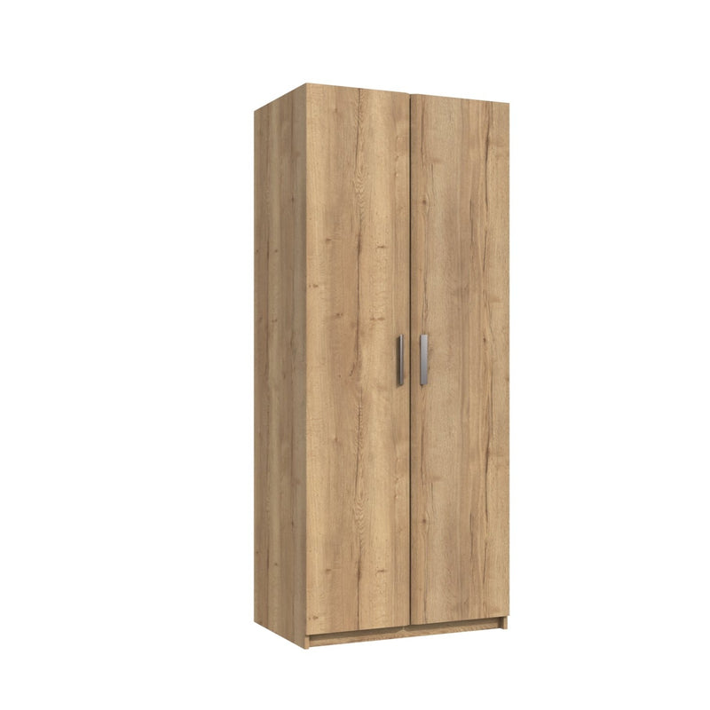 Buckingham Ready Assembled Wardrobe with 2 Doors - Natural Rustic Oak