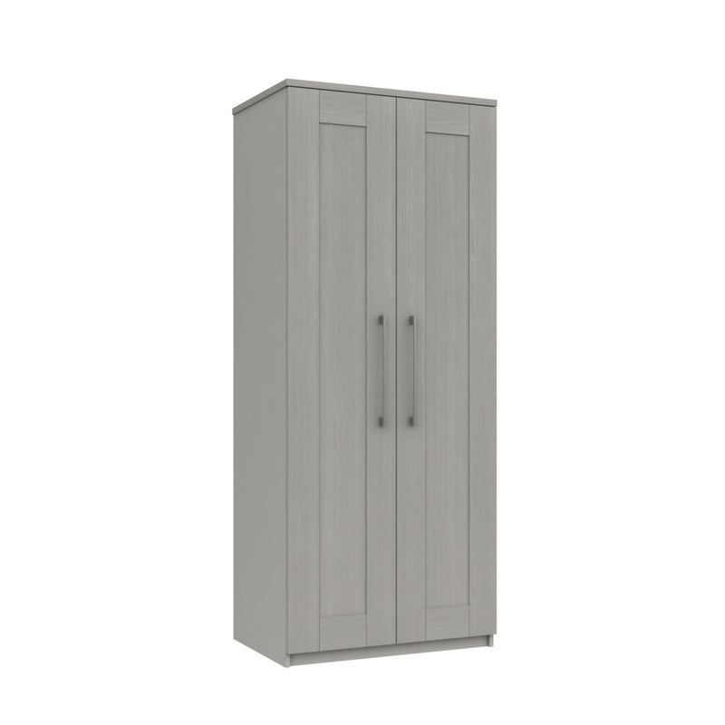 Chester Ready Assembled Wardrobe with 2 Doors - Light Grey