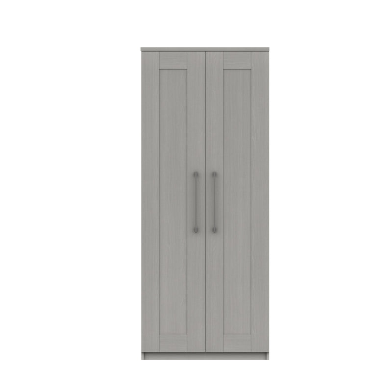 Chester Ready Assembled Wardrobe with 2 Doors - Light Grey