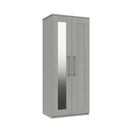 Chester Ready Assembled Wardrobe with 2 Doors & Mirror - Light Grey