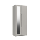 Balagio Ready Assembled Wardrobe with 2 Doors & Mirror - Light Grey Gloss