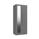 Balagio Ready Assembled Wardrobe with 2 Doors & Mirror - Dusk Grey Gloss