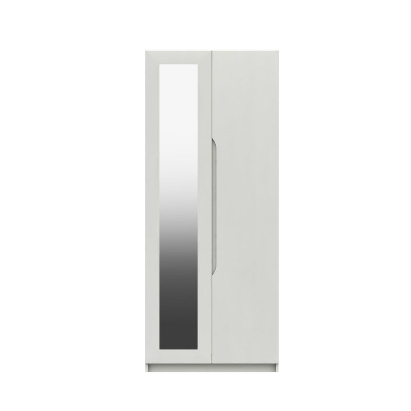 Balagio Ready Assembled Wardrobe with 2 Doors & Mirror - White Gloss