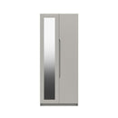 Balagio Ready Assembled Wardrobe with 2 Doors & Mirror - Light Grey Gloss