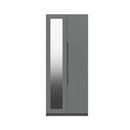 Balagio Ready Assembled Wardrobe with 2 Doors & Mirror - Dusk Grey Gloss