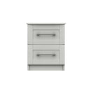 Chester Ready Assembled Bedside Table with 2 Drawers - White