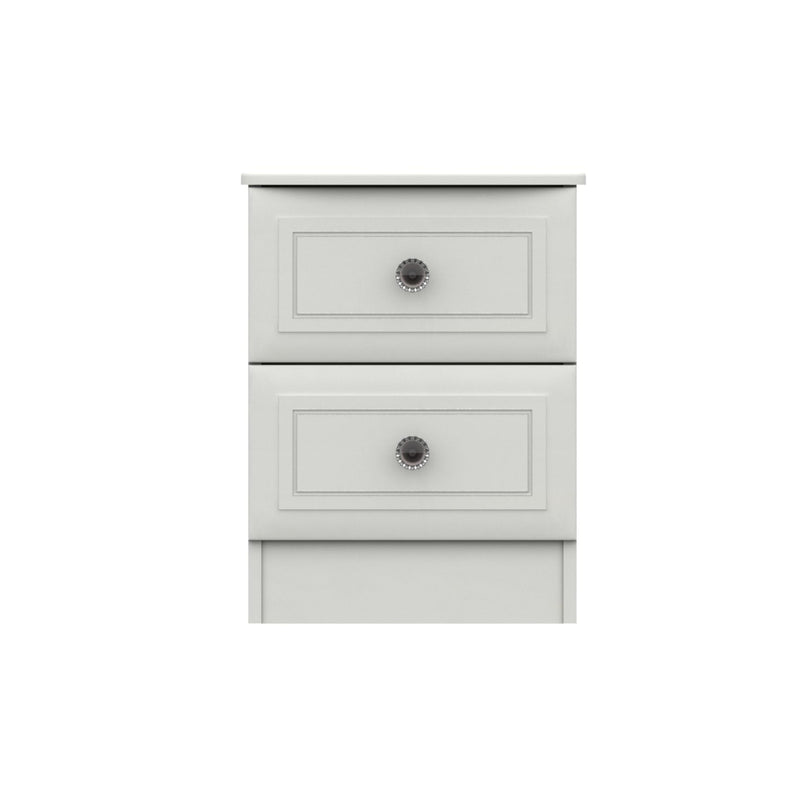 Bailey Ready Assembled Bedside Table with 2 Drawers - White