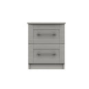 Chester Ready Assembled Bedside Table with 2 Drawers - Light Grey