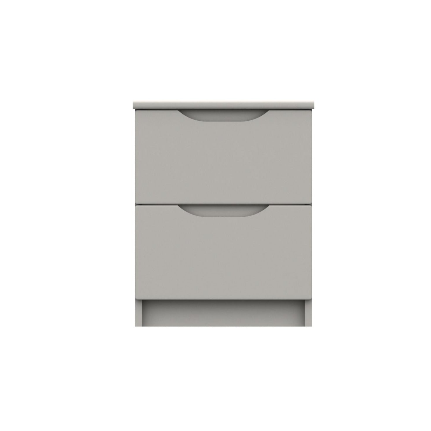 Balagio Ready Assembled Bedside Table with 2 Drawers Light Grey Glos