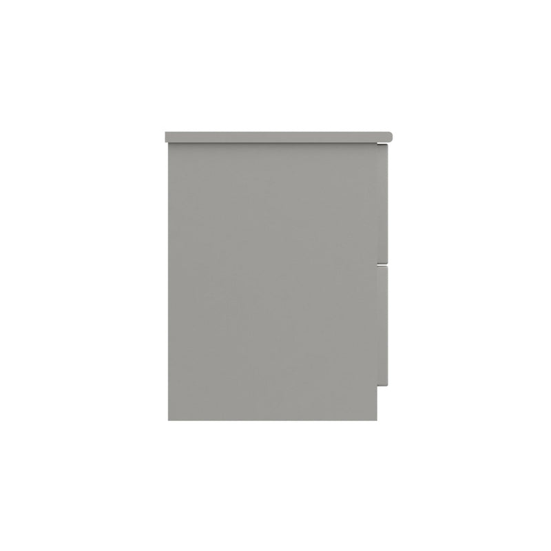 Balagio Ready Assembled Bedside Table with 2 Drawers - Light Grey Gloss