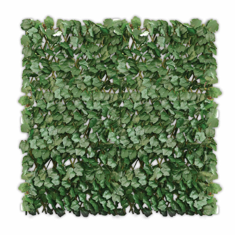 Silver & Stone Expanding Dark Ivy Trellis with Artificial Leaves 2m x 1m