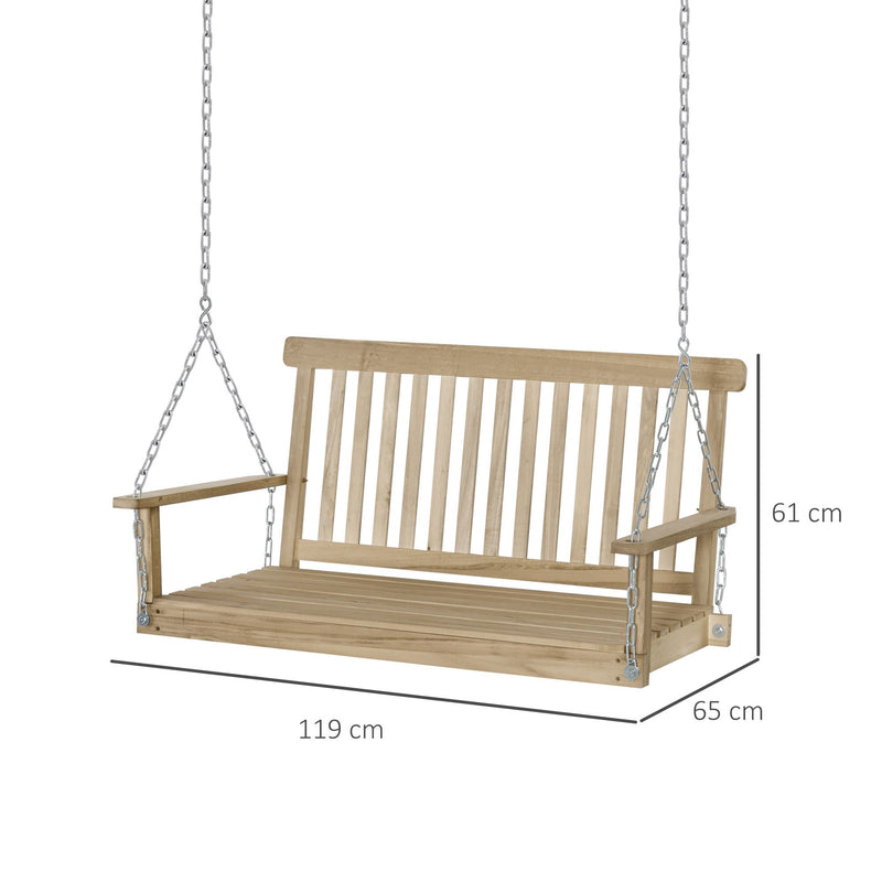 Outsunny-2 Seater Hanging Swing Bench - Wood
