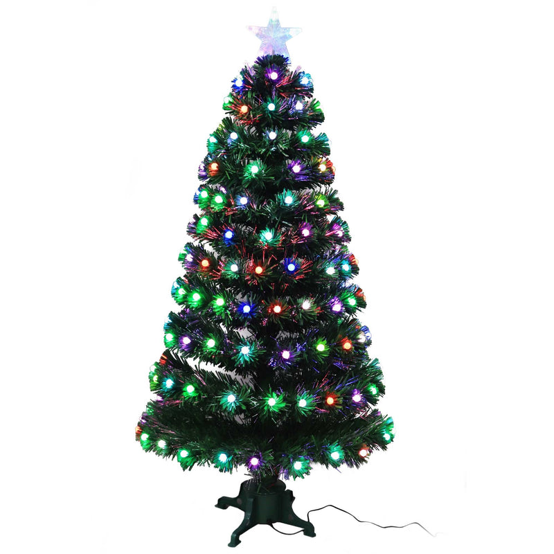 Christmas Sparkle Fibre Optic Christmas Tree with Colour Changing LED Berries 4ft 1.2m
