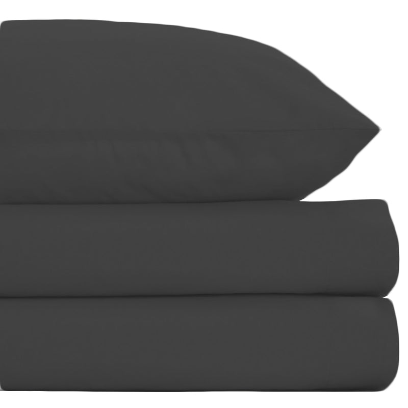 Lewis's Easy Care Plain Dyed Bedding Sheet Range - Black