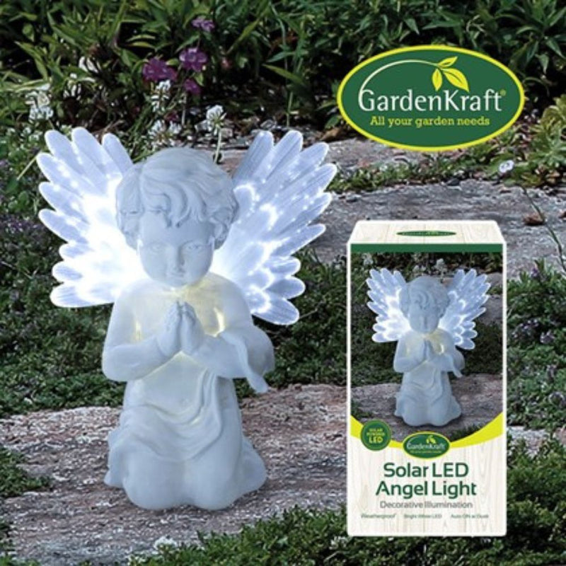 GardenKraft Solar LED Angel Light with Fibre Optic Wings