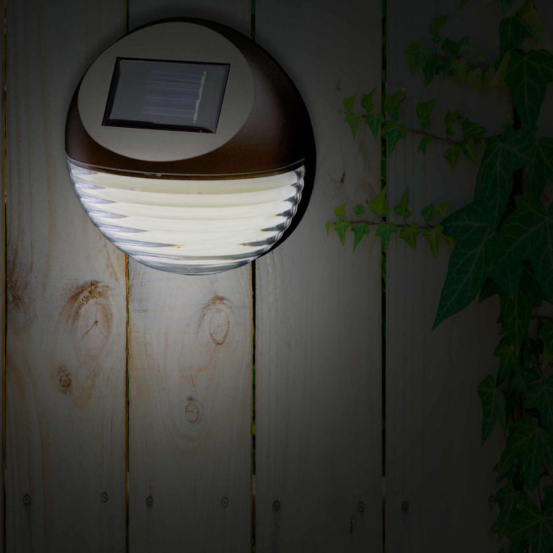 Silver & Stone Solar Bronze Copper Fence Lights Pack of 6