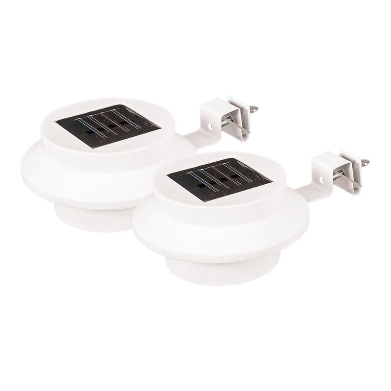 GardenKraft Solar Gutter & Fence Lights Pack of 2 with Bright White LEDs