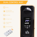 HOMCOM 2180W Black Oil Filled Radiator, 9 Fin Portable Heater w/ Timer Remote Control