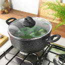 Sovereign Stone 24cm Scratch Resistant Easy Clean Non Stick Stockpot & Lid