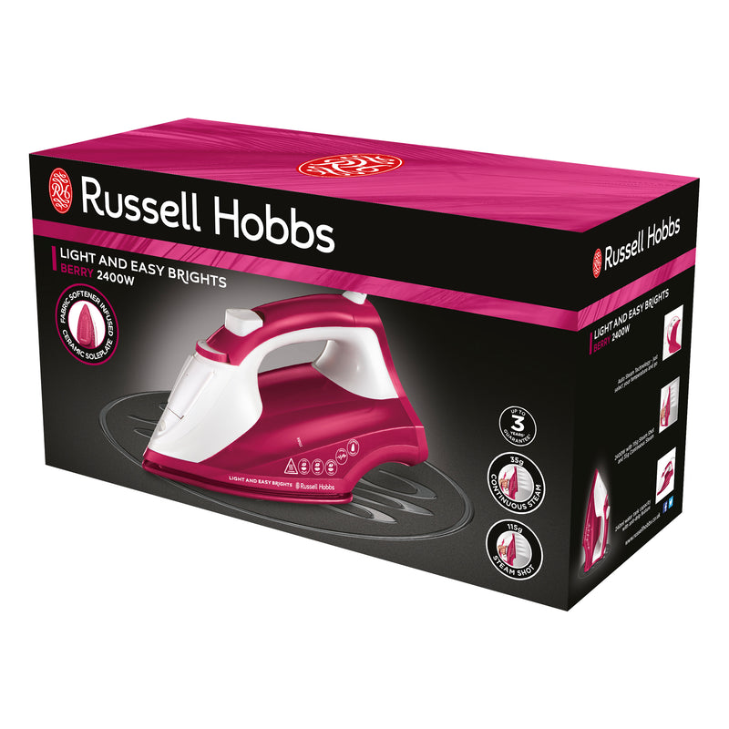 Russell Hobbs Light Easy Iron - Berry