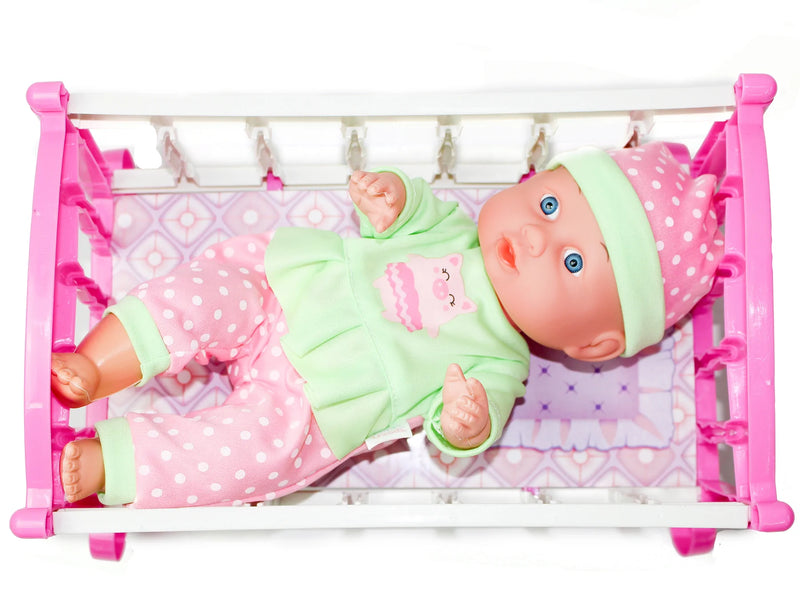 Uneeda Doll Little Luv Baby Doll with Crib Gift Set